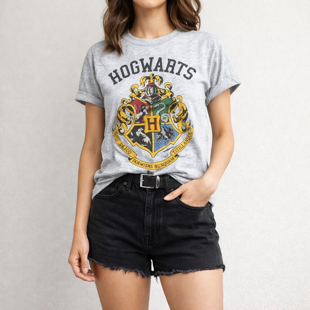 Harry Potter Hogwarts Distressed School Crest T-Shirt Size Small - Picture 1 of 4